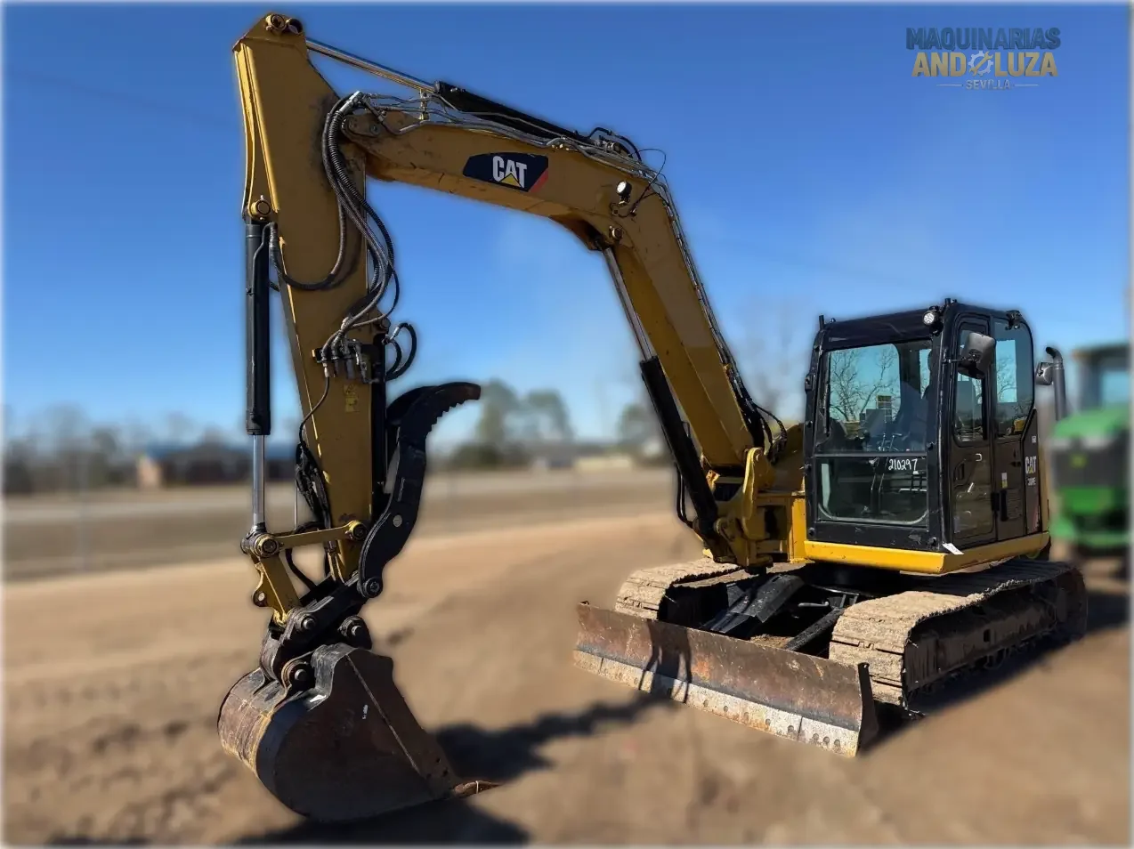 Caterpillar 308E2 CR Minibagger aus dem Jahr 2018 mit kompaktem Radius, Schwenkausleger und hochauflösendem Hydrauliksystem für Bauarbeiten und Grabenarbeiten auf engstem Raum.