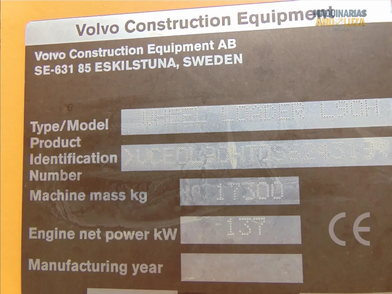 Pala gommata Volvo L90H del 2018 con cinematismo Torque Parallel, motore Volvo D6J e tecnologia OptiShift per un carico e una movimentazione dei materiali ad alta efficienza.