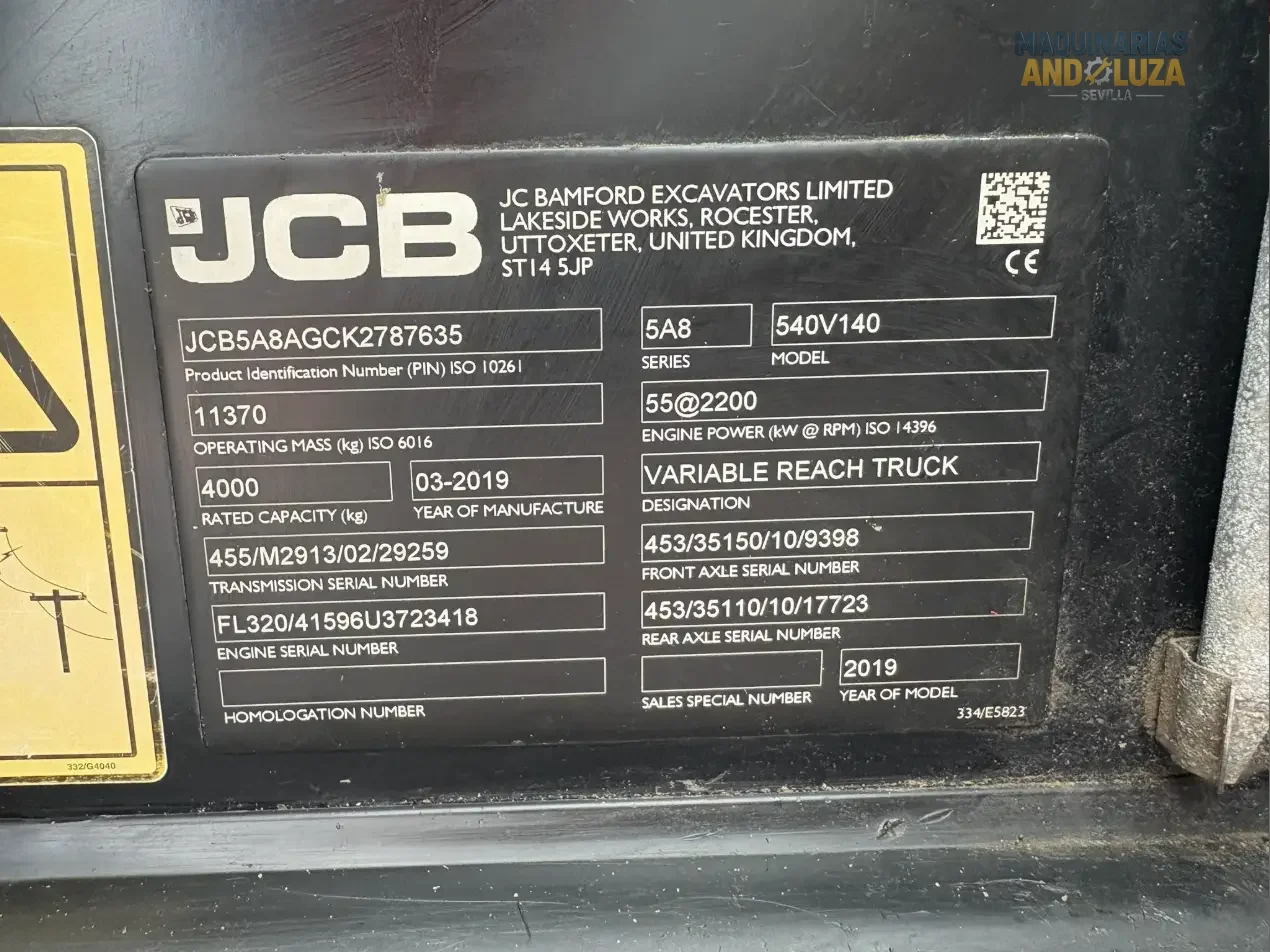 Ładowarka teleskopowa JCB 540-140 z 2019 r., 108 KM, 2853 godziny, wysokość podnoszenia 14 m, doskonały stan techniczny.