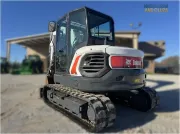 2020 Bobcat E85 compact excavator with reduced tail swing, turbocharged diesel engine, and advanced hydraulics for heavy digging and site development.