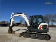 2020 Bobcat E85 compact excavator with reduced tail swing, turbocharged diesel engine, and advanced hydraulics for heavy digging and site development.
