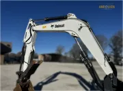 2020 Bobcat E85 compact excavator with reduced tail swing, turbocharged diesel engine, and advanced hydraulics for heavy digging and site development.