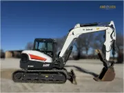 2020 Bobcat E85 compact excavator with reduced tail swing, turbocharged diesel engine, and advanced hydraulics for heavy digging and site development.