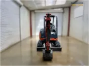 2020 Kubota U27-4 mini excavator with zero tail swing, Kubota original direct injection engine, and spacious cab for professional excavation in confined urban areas.
