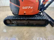 2020 Kubota U27-4 mini excavator with zero tail swing, Kubota original direct injection engine, and spacious cab for professional excavation in confined urban areas.
